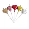 50 adet / grup Kalp Şekli Mum Aşk Mumlar Mini Mum Doğum Günü Pastası Dekor Mumlar Sevgililer Günü Dekorasyon T2I53206