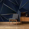 Personalizzato 3D moda luce lusso astratto linea dorata sfondo blu sfondo murale soggiorno tv divano impermeabile