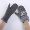 Cinq doigts Gants 2021 Couple Automne Hiver Chaud Plus Velours Épaississement Tricot Laine Gant De Noël Cerf Strass Pour Femmes