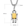 Titanium Steel Robot Pendant HIP HOP Style Movable Necklace Sweater Chain Pendants Necklaces