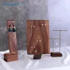 Porte-clou auriculaire solide en bois de noyer noir, support de rangement pour boucles d'oreilles, support de rangement pour bijoux à domicile, présentoir pour bracelets et bagues