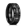 Gold Black Groove Ring Band Finger Stainless Steel Hiphop Wedding Bands Women Men Fashion Jewelry Will and Sandy