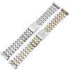 Bracelet d'accessoires de montre de 19 mm pour bracelet Prince et reine en acier inoxydable massif Bracelet en or argenté Bands300l