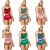 Pyjamas Women Sexy Lingerie Sleeveless V-Neck Solid Sleepwear Europe and America Fashion Pajama Set Home Clothes Plus Size Q0706