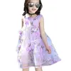 Nieuwe zomer meisjes jurk bloemen print voile tieners jurken voor meisjes schattige kinderen prinses feest meisjes kleding vestidos 6-15Y Q0716