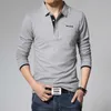 Casual Polo Shirt Mannen Mode Letter Print Lange Mouw Heren Polos Aankomst Modemerk Poloshirts MAN -SALE SLIM POLOS 210707