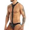 Einteiliges passt männlich latex sexy body für herren faux leder körper strümpfe offen buwrestling singlet gay jockstrapps kostüme clubwear