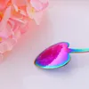 Heart Shape Coffee Spoon Ice Cream Dessert Sugar Stirring Spoons Scoop Teaspoon Dinnerware Stainless Steel Kitchen Accessories HY0317