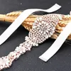 Szarże ślubne Trixy S123-RG Rose Gold Belt Rhinestone Bridal Blśniętą sukienkę na bal