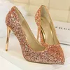 Robe chaussures LSXJK paillettes femme pompes sexy mariage stiletto talons hauts femmes 9,5 cm fête femme 220303