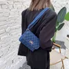 Sacos de compras Small Denim Flap Crossbody Sling Bolsas para mulheres 2022 Verão na moda do ombro do lado do ombro bolsas casuais senhoras bolsas e bolsas 8150 220304