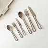 Ins bestick set rostfritt stål bestick västerländska efterrätt gafflar skedar stek knivar tårta sked silverware kök tillbehör 210928