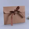 Kraft 24*18*0.7cm Large Photo Envelope Wraps Postcard Boxes Packaging Case White Paper Gift For Silk Scarf With Ribbon Box