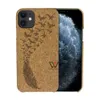 Slim Hardcase Protective Natural Cork Cover Mobiltelefon Väskor Stockotät Bumper Design Back Protector Nature PhoneCase Shell för iPhone Plus 11 12 Pro Max XS