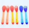 Cucchiai 3 colori di rilevamento della temperatura Cucchiaio per bambini Forniture per l'alimentazione del bambino in silicone Stoviglie da cucina sensibili al calore