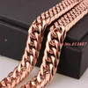 Najwyższa jakość 7-40 "Caved Size Heavy 316L ze stali nierdzewnej Srebrny / Złoto / Róża Złota Kolor Curb Cuban Chain Mens NecklaceBracelet Łańcuchy