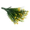 Dekorativa blommor kransar stor försäljning 1 gren Små konstgjorda växter gräs Fake blommig plast eukalyptus för el bröllop bord dekor (skriker
