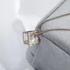 Box Pendant Necklace Silver Gold Chains Women Diamond Cube Necklaces Birthday Wedding Fashion Jewelry Gift Will and Sandy