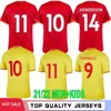 Thai 21/22 Fotbollströjor Röd gul 2021 2022 Fotbollskjortor Män + Kids Uniforms Kit Camisetas de Fútbol Custom Made