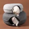 Cat Toys Cats Tunnel Interactive Spela Toy Bed Dual Use Ineoor Pet Kitten Training Donuts House Basket Nest4568291