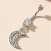 Biżuteria piercing cyrkonowy Dynda Księżyc Brzuch Pierścień Pępki Bary z Gem Dla Kobiet