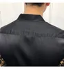 メンズドレスシャツ 2021 バンド秋ゴールドソーシャルクラブシャツ高級バロックカミーサスリムフィットブラックデザイナー