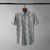 Camisa dos homens de luxo pythons grão impressão camisa de manga curta de manga curta qualidade homens camisas casuais camisa casual slim 4xl