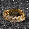 Nuovi braccialetti da uomo alla moda Placcato in oro bianco giallo Ice Out Full CZ 20mm 7/8inch Bling T CZ Stone Bracciale a catena a maglie cubane per uomo Bel regalo