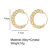 Trend Crystal Cuban Link Chain Earrings For Women Unusual Big Hoop Gold Color Circle Earring Jewelry Huggie7393882