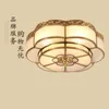 European Style Ceiling Lamp All Copper LED Warm Bedroom Dining Room Living Balcony Aisle Round Lights