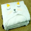 Baby Bath Towel 100% хлопок с капюшоном Babe полотенца цельные твердые льва детские одеяло младенческие вещи кошка слона кролика акула 5 стилей