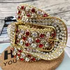 أزياء BB Simon Rhinestone Belt for Women Designer Mens مع أحزمة أحجار Rhinestons الكاملة من Golden Big Buckle