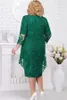 Hunter Half Sleeves Lace Mother Of The Bride Dresses Sheath Two Pieces Wedding Guest Dress Knee Length Plus Size Formal Outfit