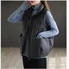 Piumino da donna piumino scaldino giacca allentata anatra bianca gilet spesso cerniera cappotto senza maniche per le donne 210909