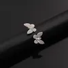 Mode classique 4 trèfle à quatre feuilles ouvert papillon anneaux S925 argent or 18 carats avec diamants pour femmes filles Valentine039s M7783420