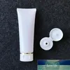 Lagringsflaskor Krukor 100ml Golden / Sliver Edge White Soft Slangrör Hand Facial Cream Tom Squeeze Tube Shampoo Lotion Refillable Flaskor Fabrikspris Expert