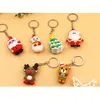 Weihnachts -PVC -Puppe Schlüsselbund Santa Claus Cartoon Anhänger Großhandel