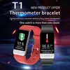 Bracelets intelligents Bande Sport T1S Fitness Bracelet Montre Tracker Smartband Pression artérielle Moniteur de fréquence cardiaque Bracelet étanche1