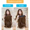 Allaosify 5 Clip In Hair Extension Synthetic Black Brown Fake Hairpieces Clip In hair accessories for women 2101088719188