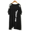 Xitao Plus Size Nieregularne List Plisowane T Shirt Kobiety Ubrania Lato Moda Loose Swetover Mecz All Long Tee DMY4122 210623