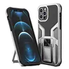Army Armor Shockproof Kickstand Bracket Cases for iPhone 11 12 Pro Max PC TPU Magnet Ring Drop Anti-fall Protective Phone Back Cover Case