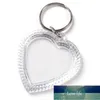 TEH 10pcs Photo Keychain Heart Transparent Blank Acrylic Insert Photo Picture Frame Keyring Key Holder DIY Split Ring Gift