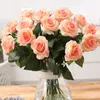 Decorative Flowers & Wreaths Modern Style Rose Artificial Wedding Home Silk Fake Flower Party DIY Decoration Faux Christmas Roses
