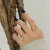 Andywen 925 Sterling Silver Gold Triangle Women Rings Resizable Luxury Fashion Fine Smycken Party Slim Simple Jewels 210608