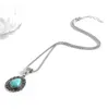 water drop Tibetan silver turquoise Pendant Necklaces fashion gift national style women men's DIY necklace pendants