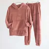 Autumn Winter Pajamas Set Women Loungewear Fleece Sleepwear Home Suits Homewear Ladies Warm Plush Lounge Sleep Wear 210809