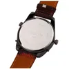 Wristwatches 2021 Men's Digital LED Analog Clock Army Big Head 3 Time Zone Sports Leather Fashion Japan Quartz Wrist Oulm Watch