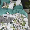 Lyx 600TC Egyptisk bomull Europeiska blommor Skriv ut Sängkläder Full Queen King Size Duvet Cover Pillowcase Flat Sheet Set # / 210319