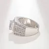 Abra Ajustável Cúbico Cúbico Diamante Cluster Anéis Banda Dedo Silver Champion Ring para Homens Fashion Jewelry Will e Sandy