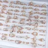 Мода роскошные розовые золотые цветные кольца жемчужина короны металлические кольца для женщин партии подарки свадьбы ювелирные изделия смесь стиль оптом